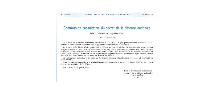 Image:France : certains documents sur le génocide des Tutsi ne seront pas déclassifiés